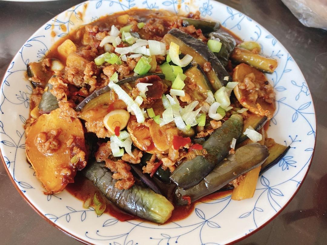 红烧肉沫茄子