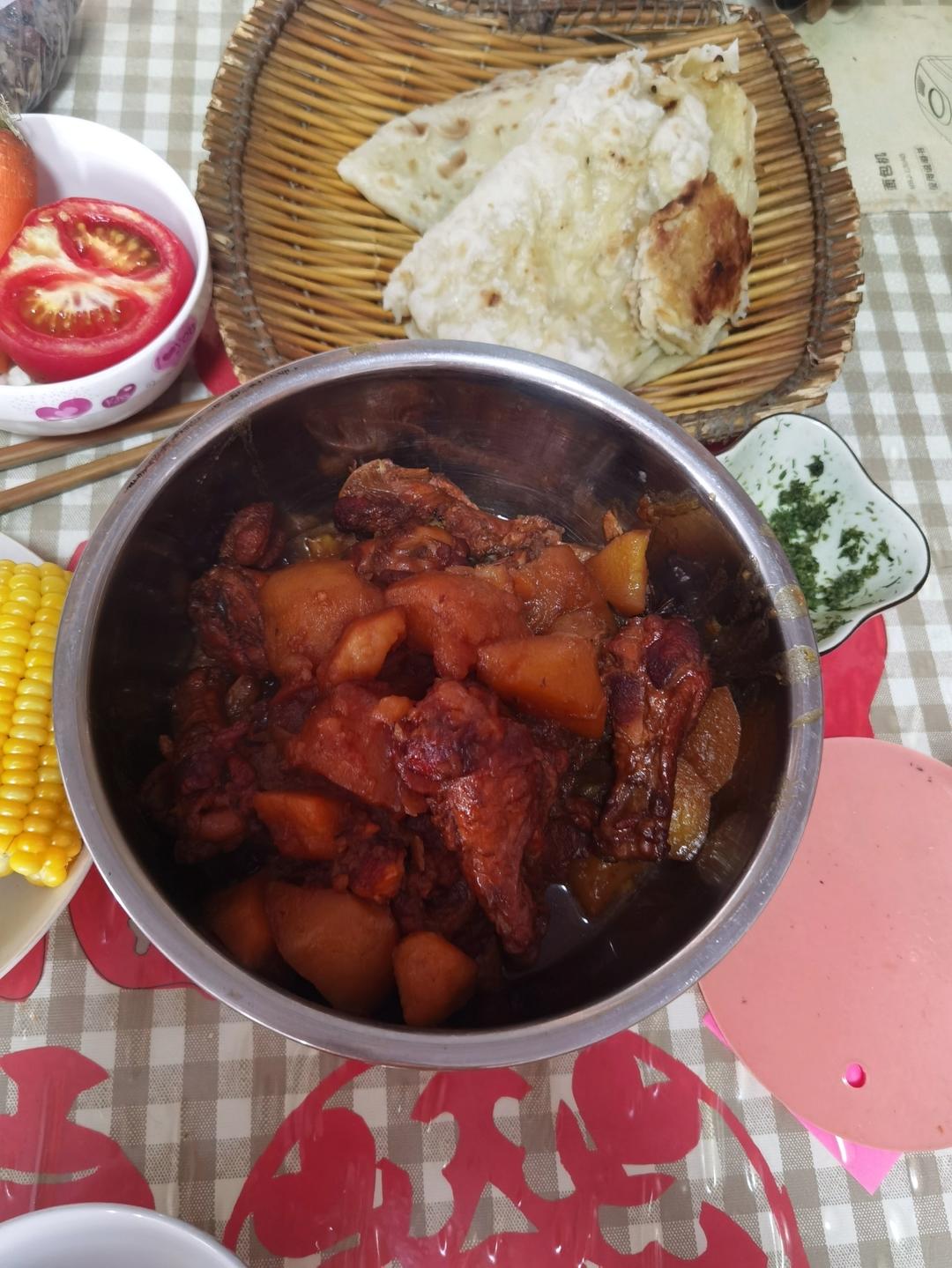 鸡腿炖土豆 上桌秒空盘 汤都喝干了！