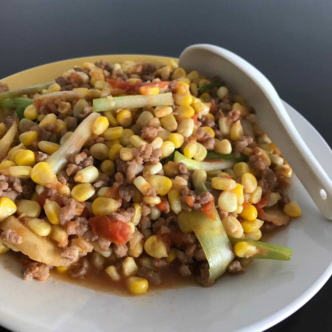 玉米炒肉末【超级下饭的快手家常菜】
