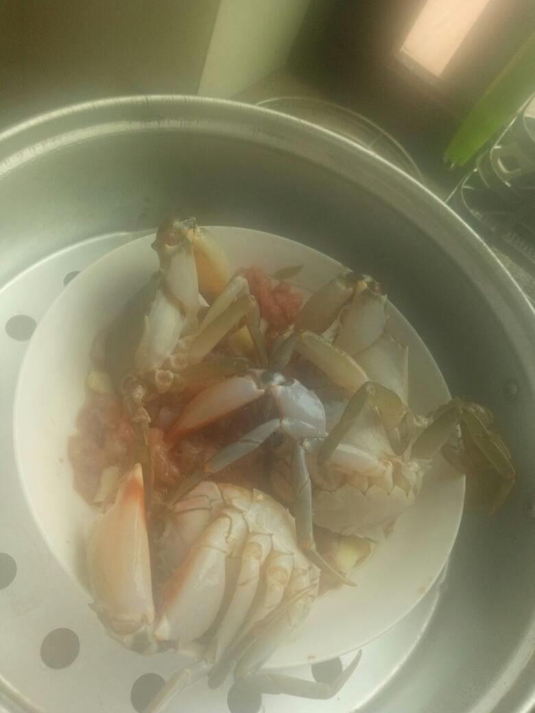 肉末蒸螃蟹