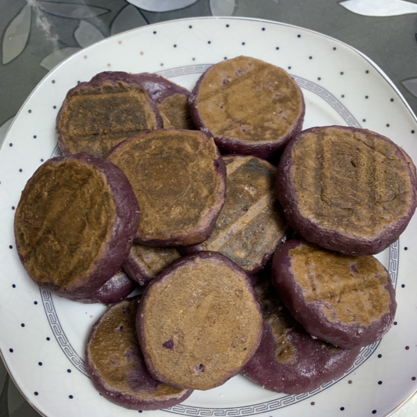 🍠糯香紫薯饼（无油）的做法