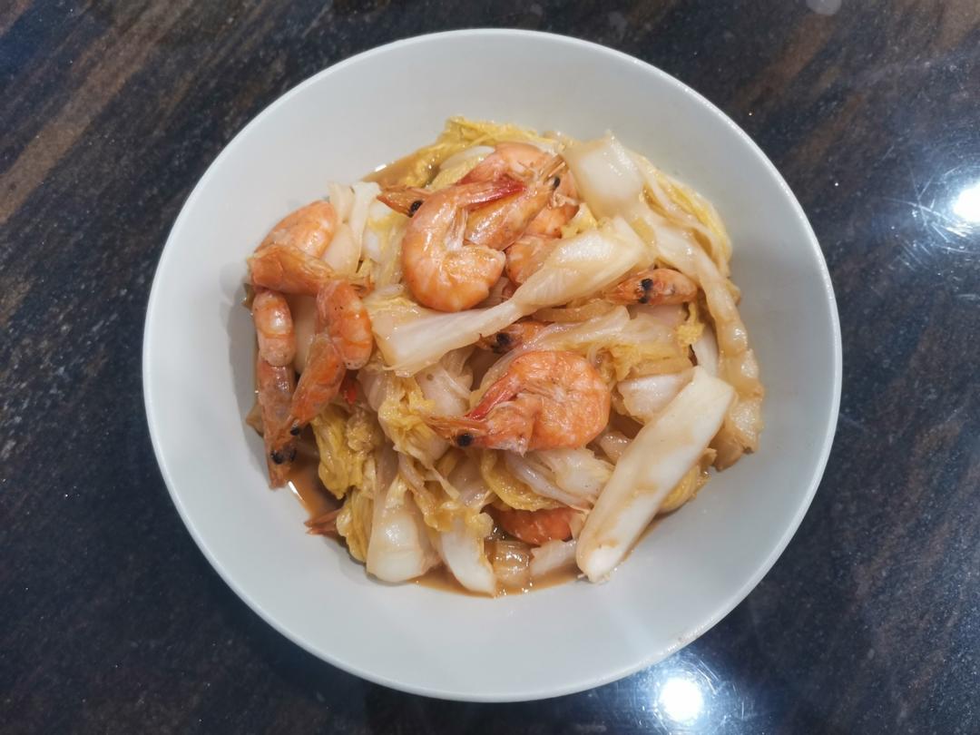 白菜炒虾