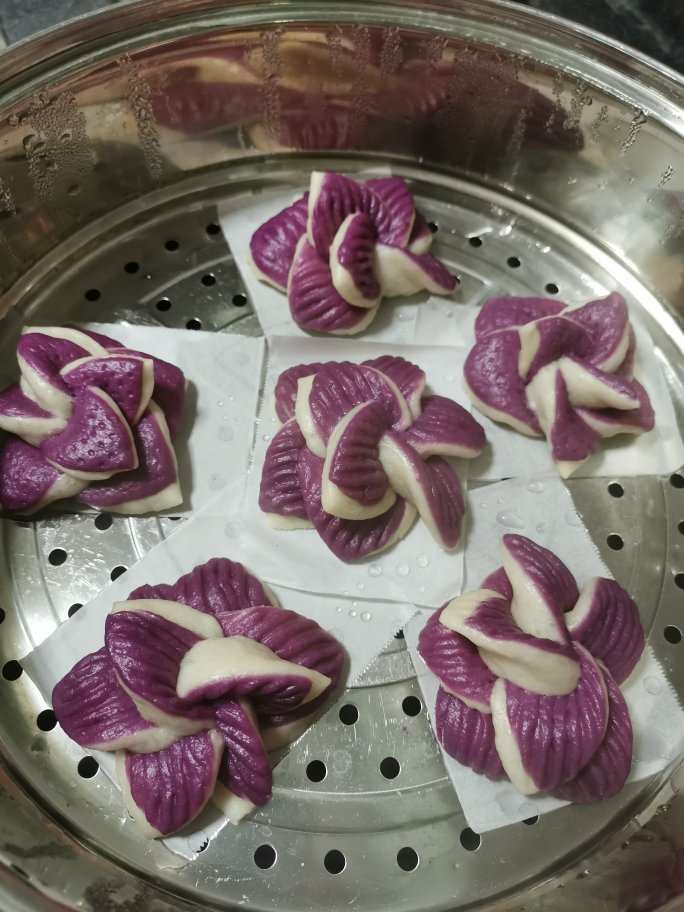 紫薯花馒头（紫薯面 花）（创意）