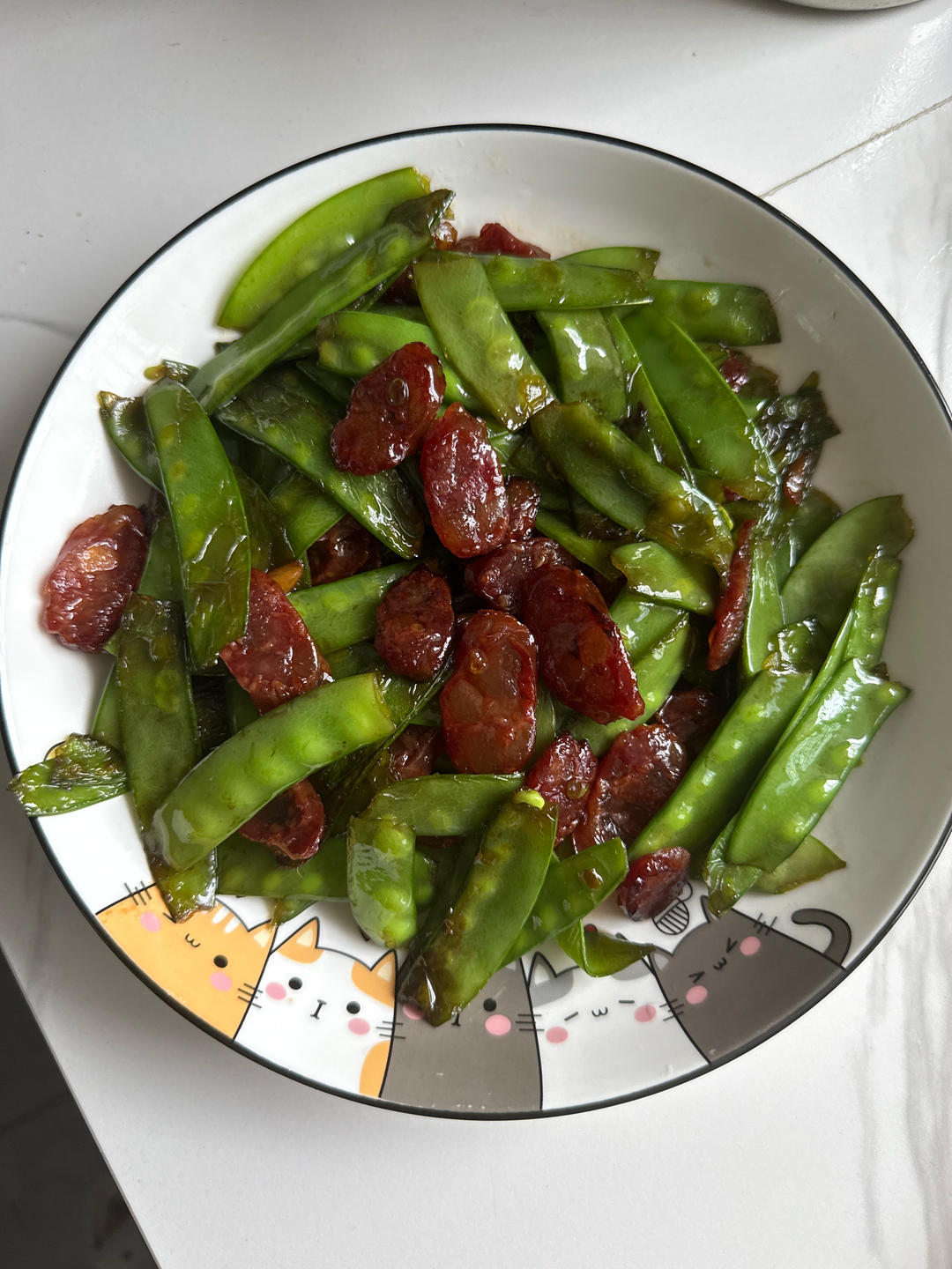 广味腊肠炒荷兰豆 清脆可口家常菜
