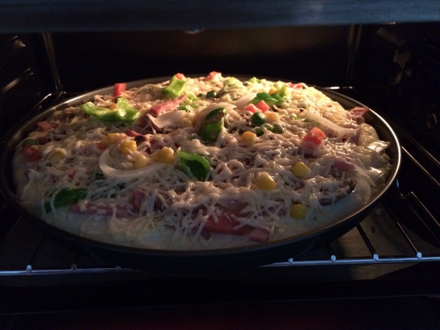 培根烤蘑菇披萨