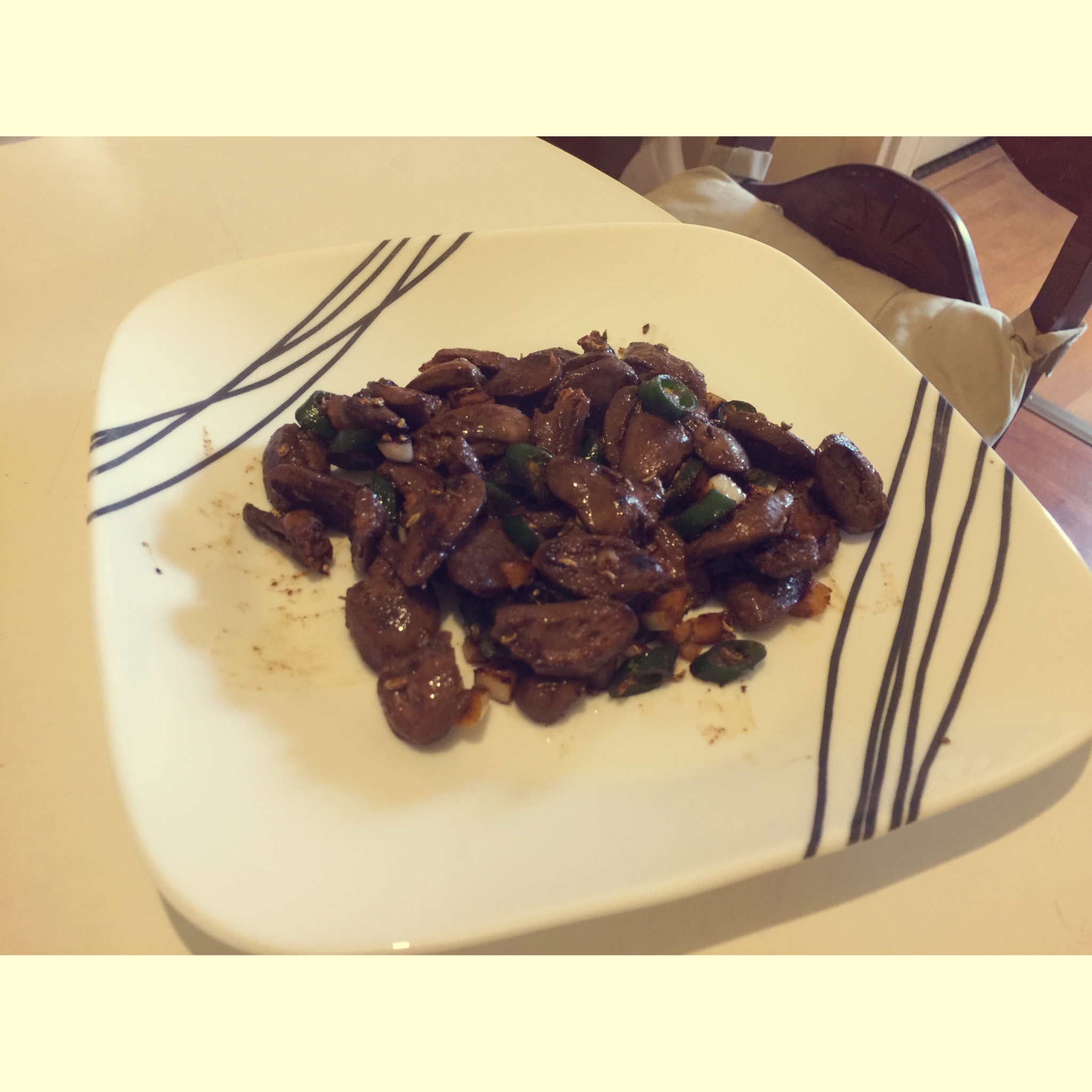 爆炒鸡心（孜然版）