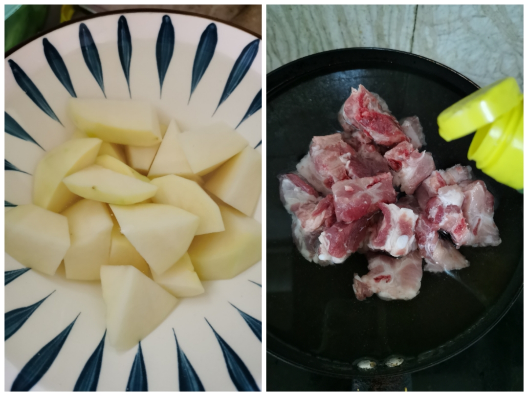 红烧排骨焖土豆的做法 步骤1