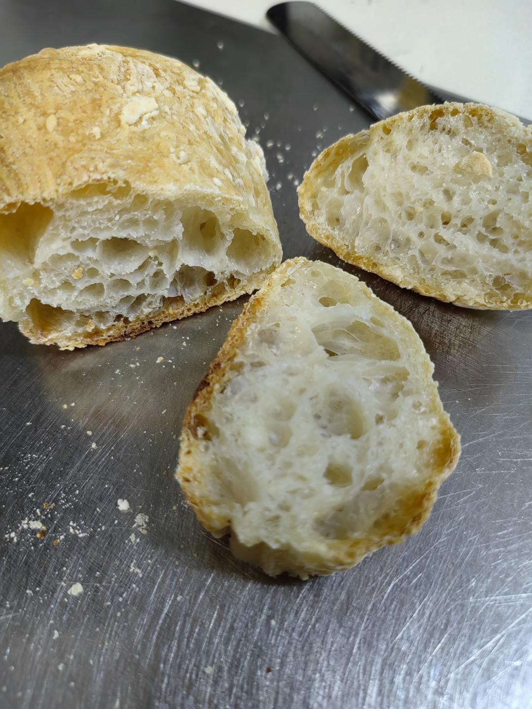 意大利恰巴塔初体验｜无糖少油面包｜波兰种｜大水量