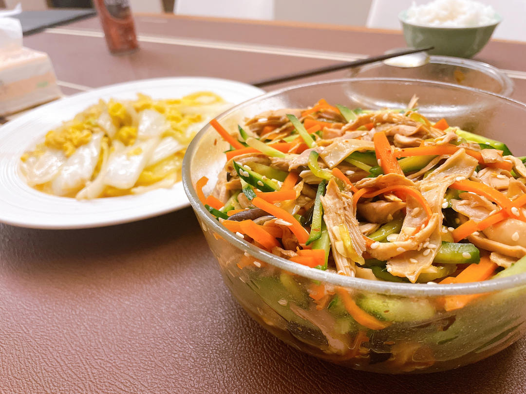 减脂健身｜凉拌手撕鸡丝（香辣&麻油版）