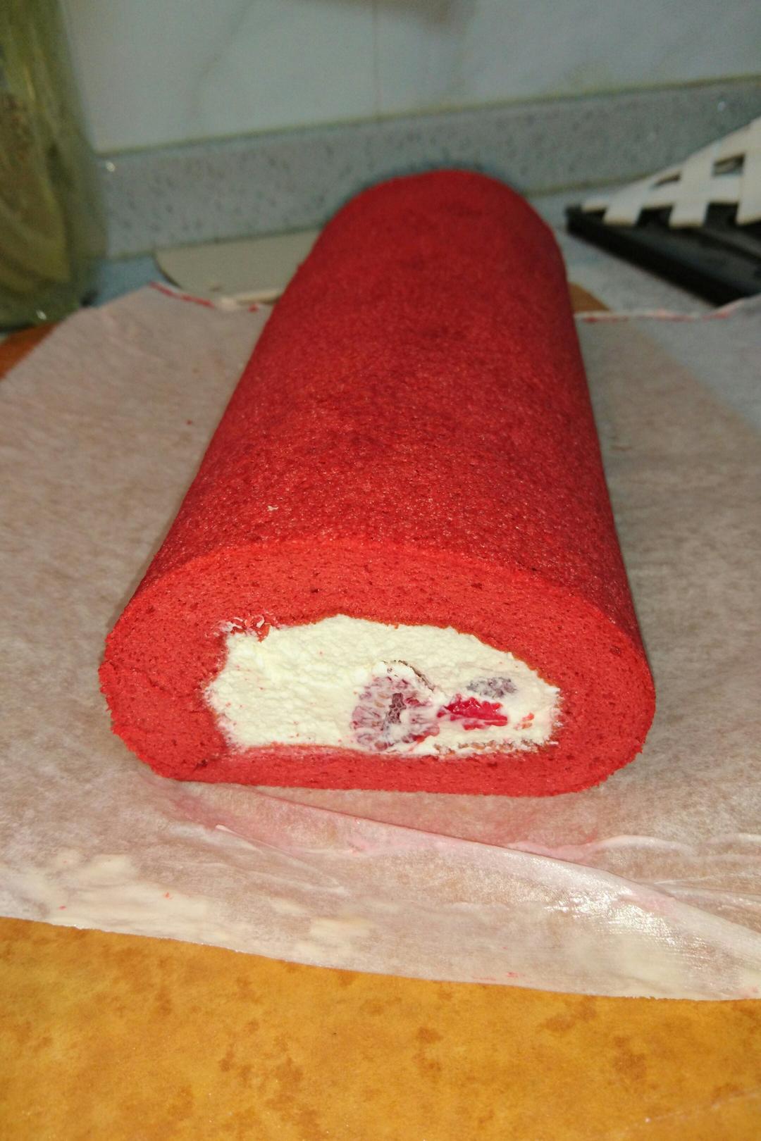 马斯卡彭红丝绒蛋糕卷