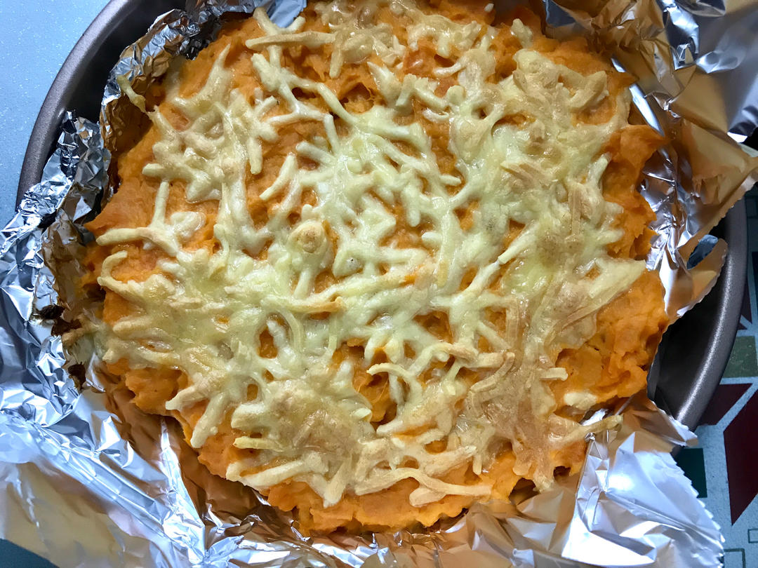 网红爆款美食～芝士焗红薯
