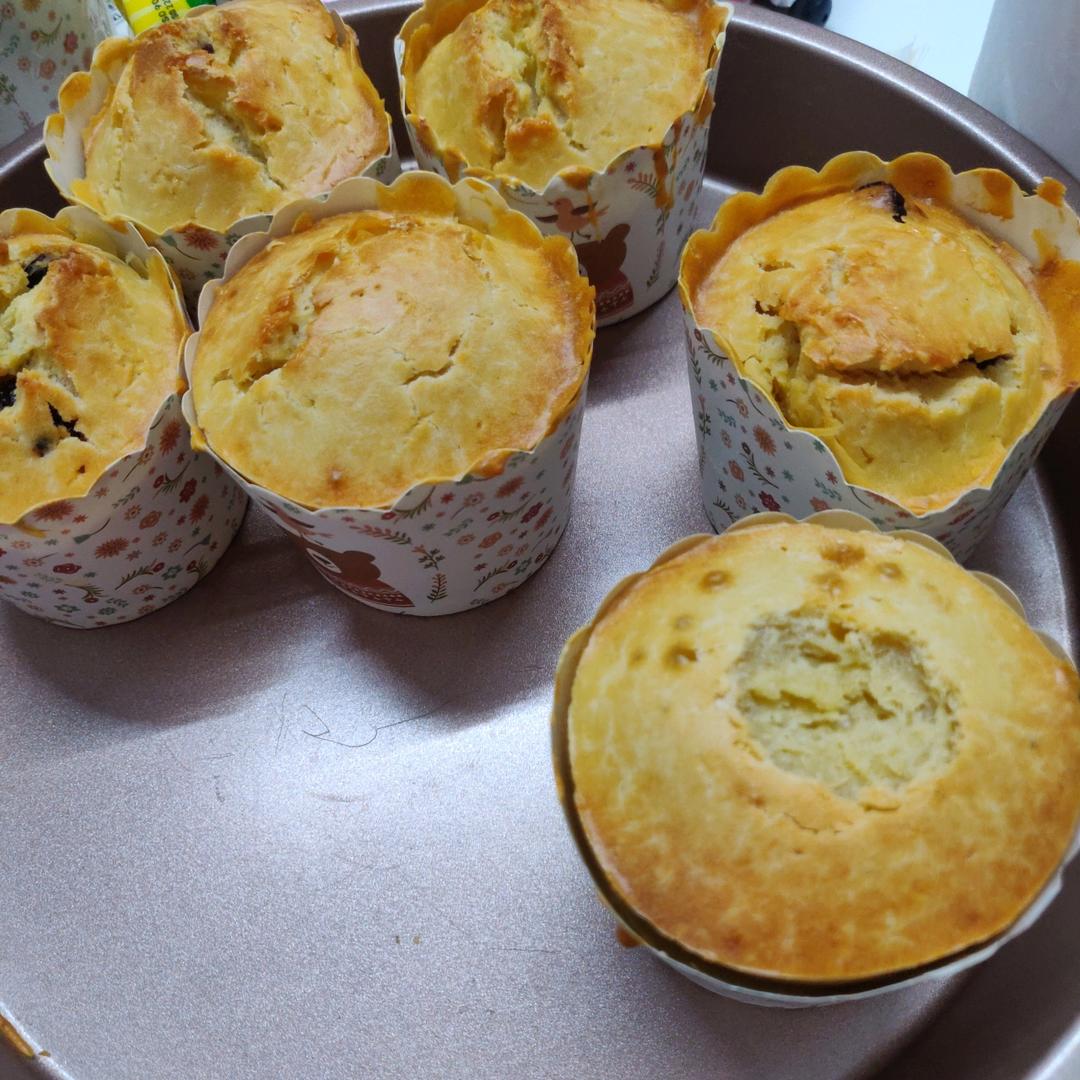 超简单【爆浆蓝莓玛芬蛋糕】