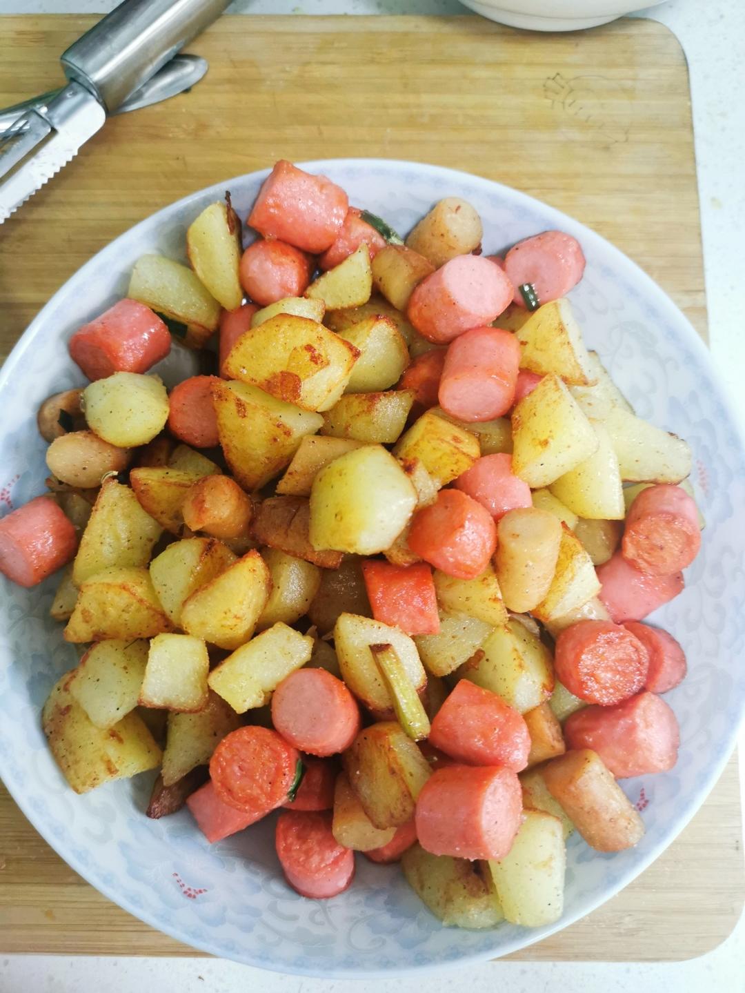 孜然土豆火腿肠 香辣过瘾还便宜！