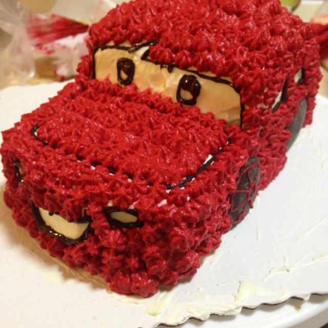 麦香鱼要变强大做的闪电麦昆小汽车蛋糕图解