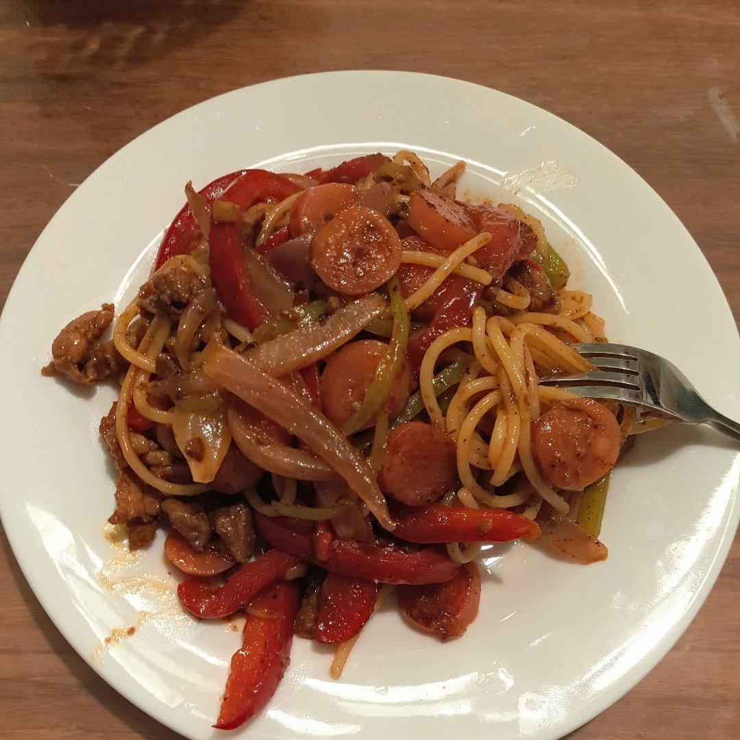黑椒牛柳炒意面