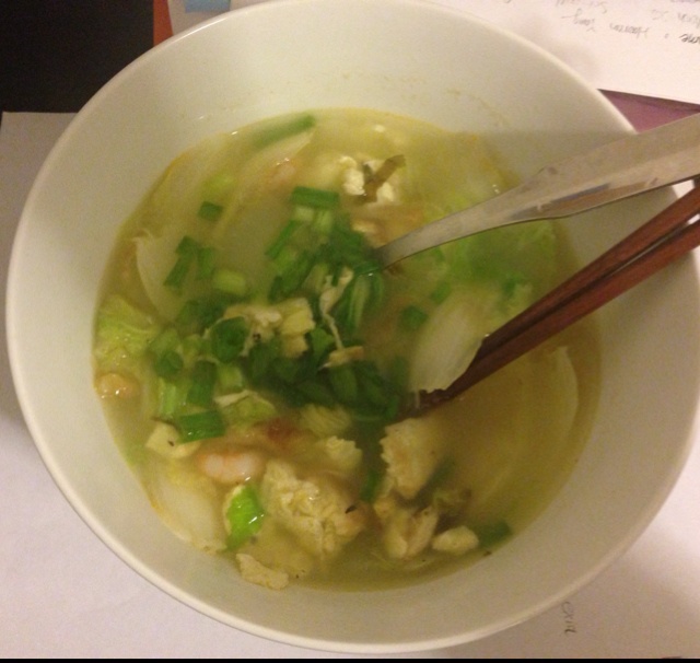 鸡蛋白菜汤(泡蛋白汤)