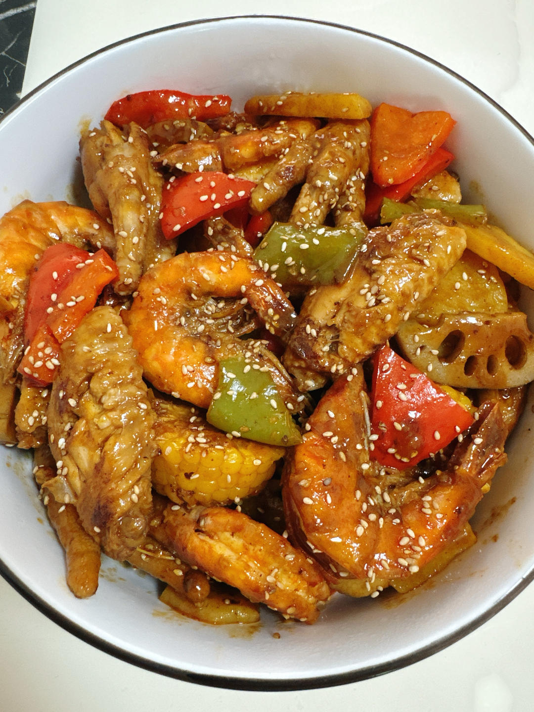 鸡翅鸡爪大虾煲