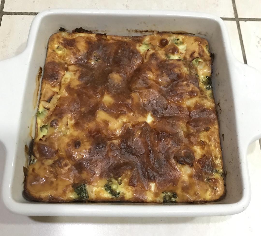 无饼皮的西兰花火腿蛋饼(CRUSTLESS BROCCOLI HAM QUICHE)