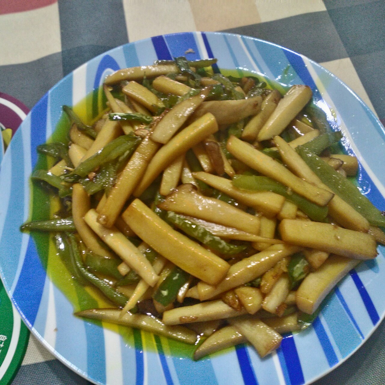 青椒素炒杏鲍菇