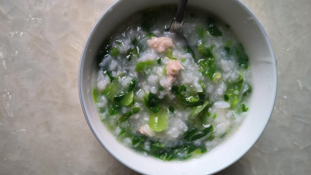 山药青菜瘦肉粥