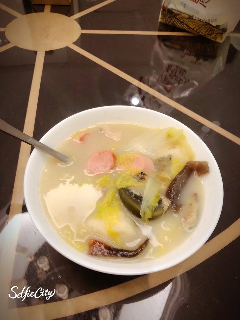 娃娃菜火腿汤