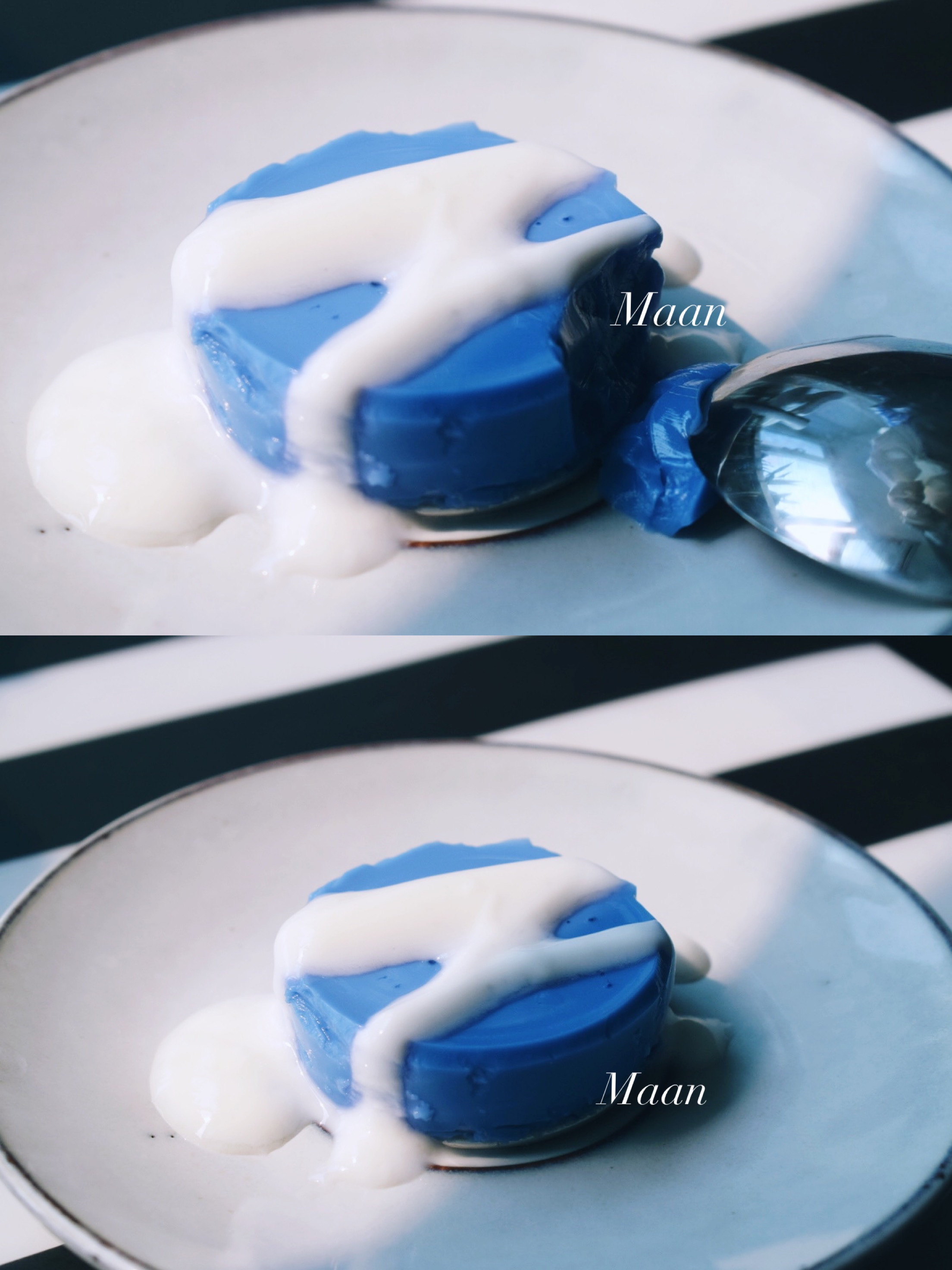 雾霾蓝也能吃进肚子里哟【蝶豆花牛奶布丁】简单低脂版的做法