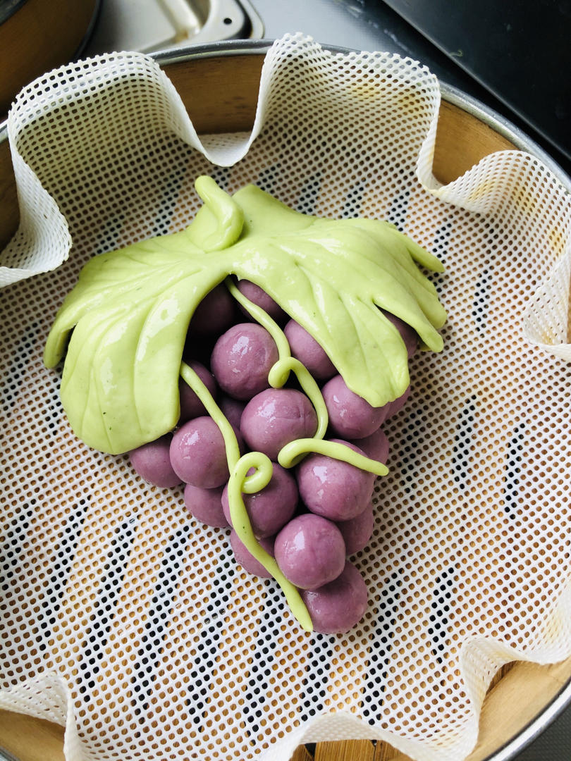 卡通馒头🍇葡萄造型牛奶馒头