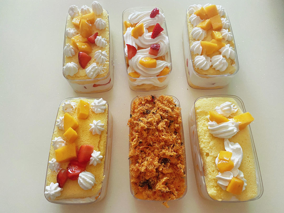 一次搞定4款盒子蛋糕｜草莓｜芒果｜肉松｜奥利奥｜超高颜值｜野餐必备