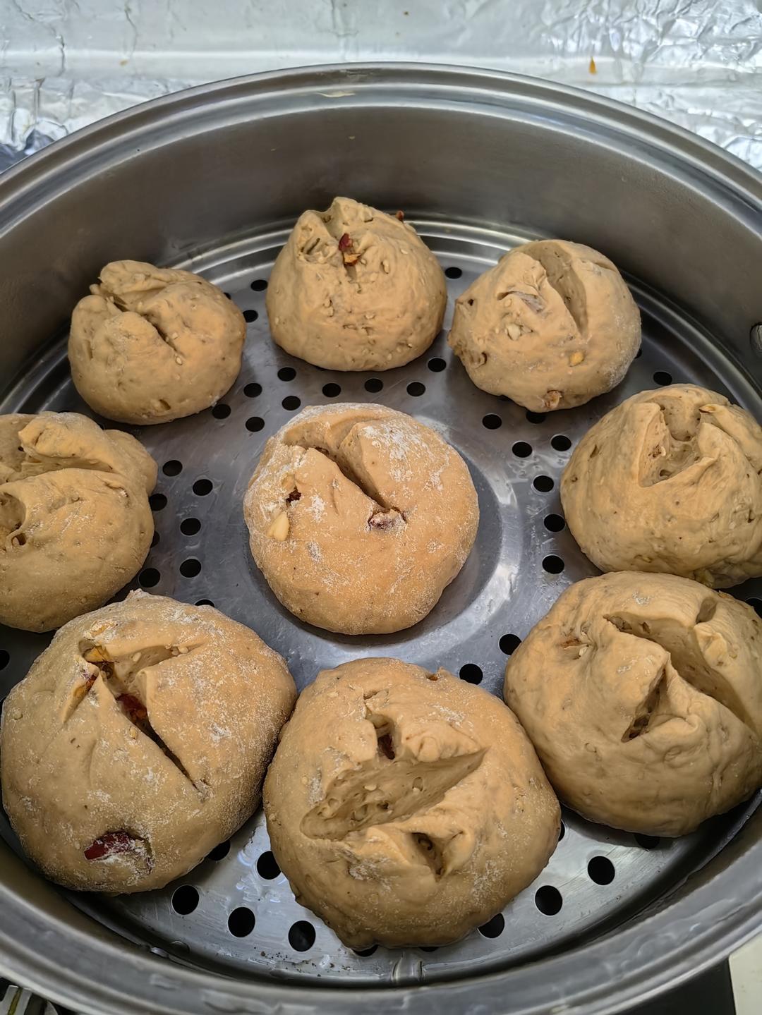 红糖坚果开花馒头