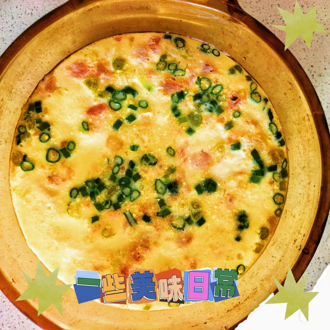 美味的土豆泥番茄蒸蛋