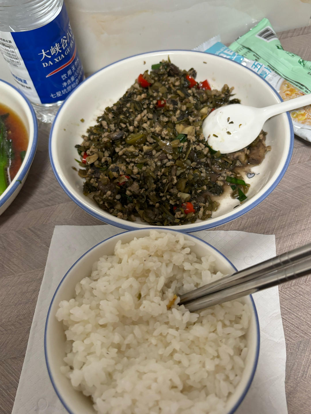 雪菜炒白蘑菇