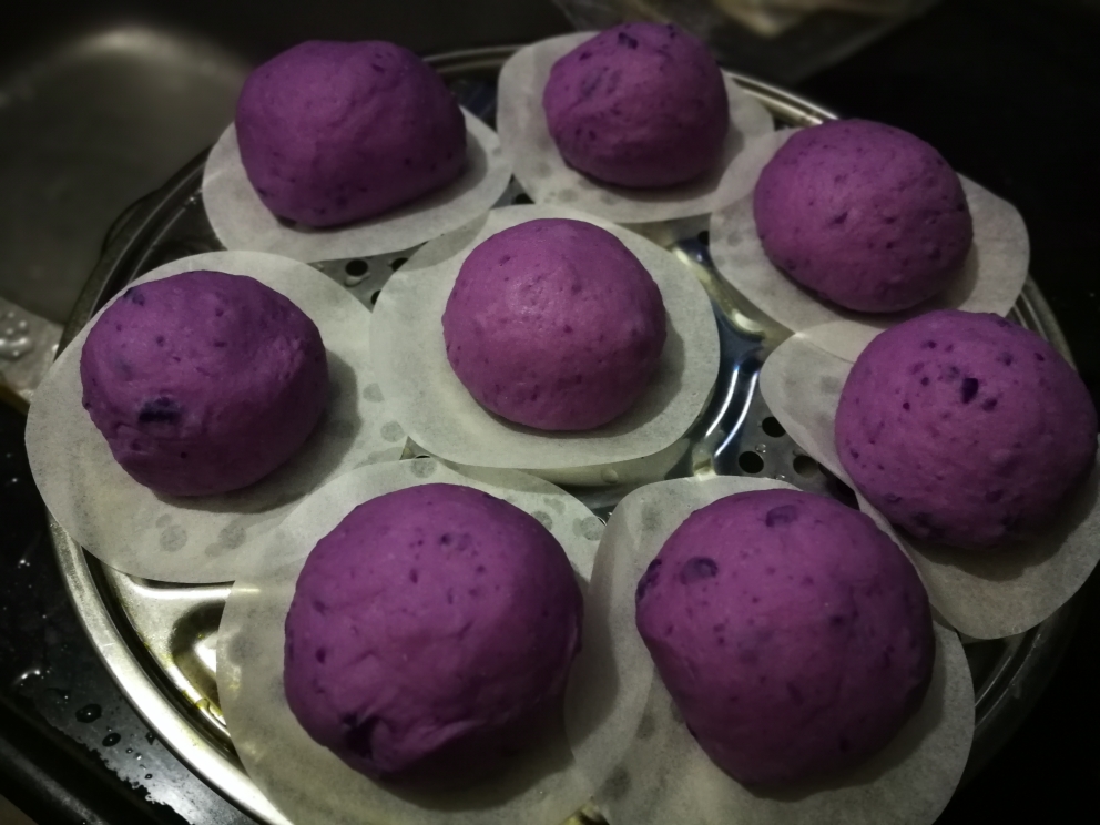 紫板薯馒头的做法 步骤4