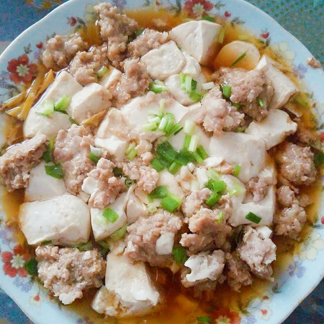 榨菜肉末蒸豆腐