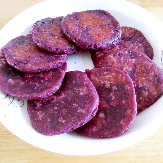 平底锅煎紫薯饼