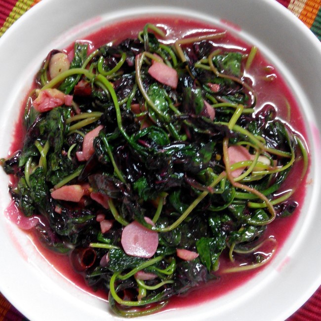 家常菜 清炒苋菜 彩色的黑-4做的清炒苋菜