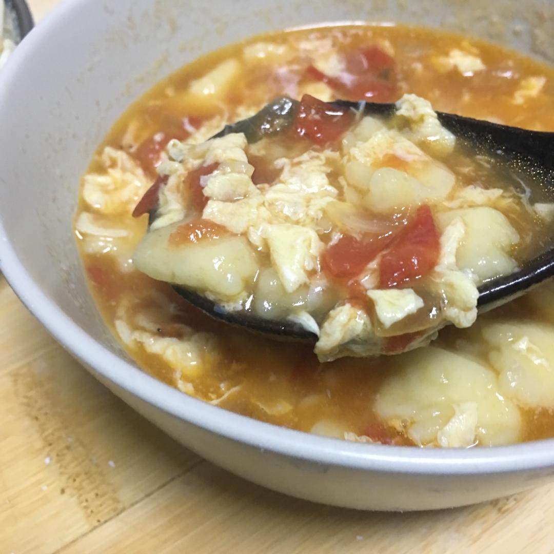 西红柿鸡蛋疙瘩汤