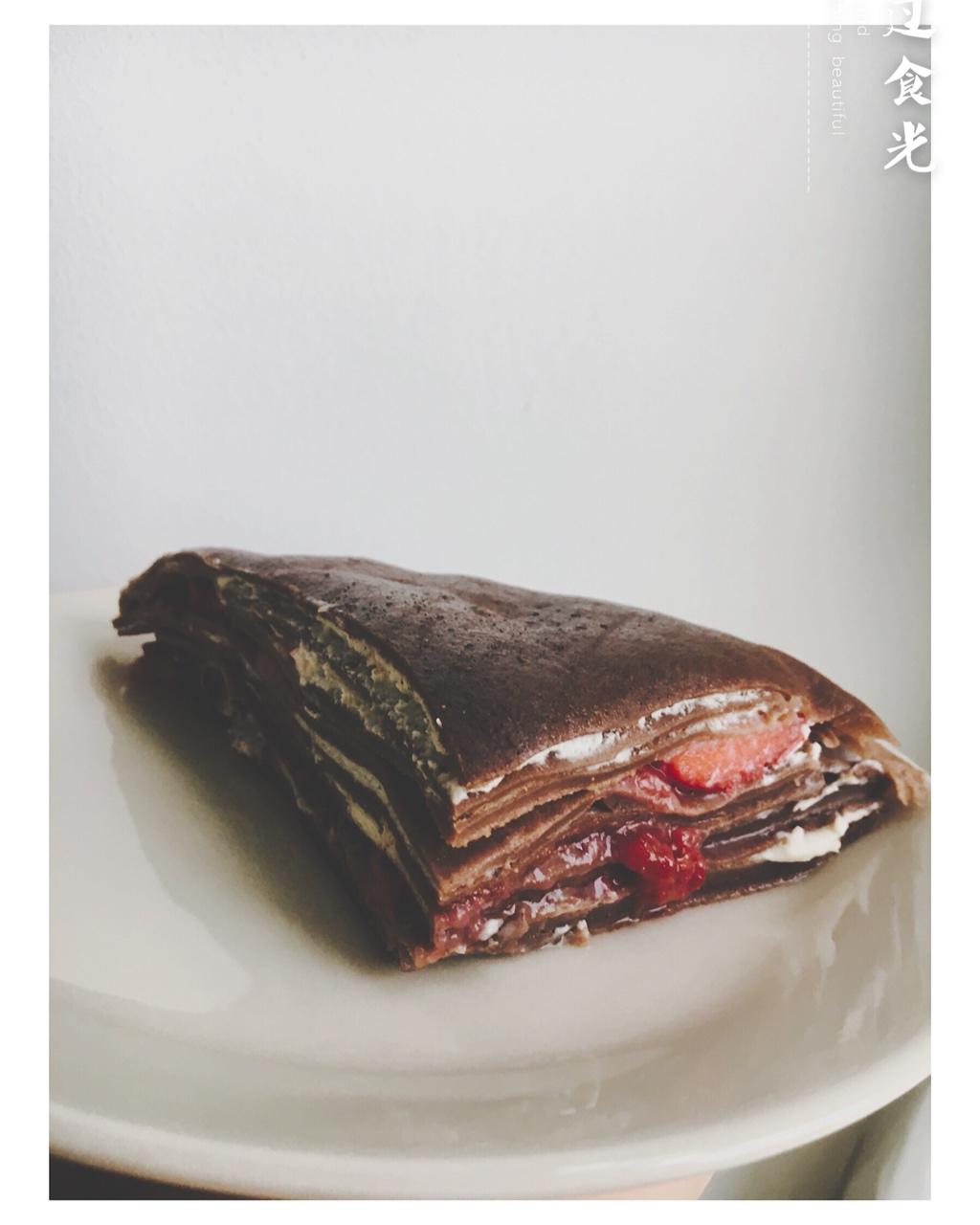 自制草莓酱巧克力奶油千层