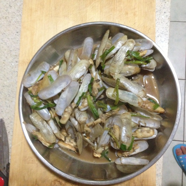 葱姜炒蛏子