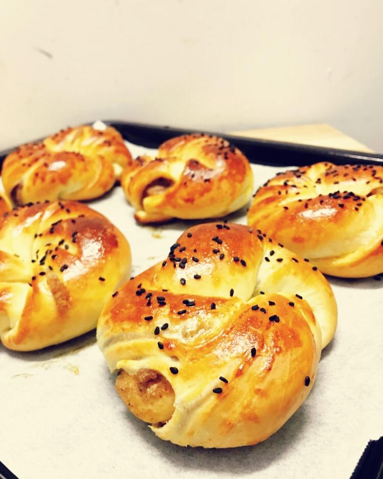 【只做低卡点心】@豆沙面包卷