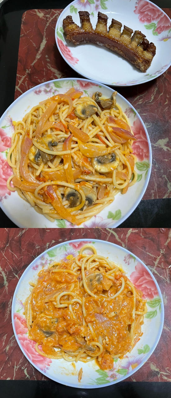 番茄培根蘑菇意面