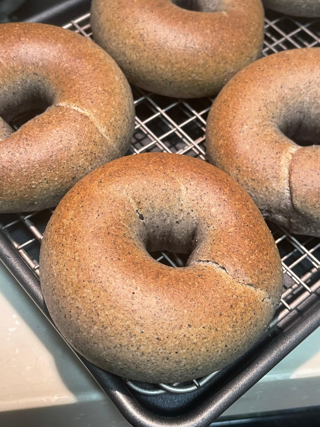 小美黑芝麻全麦贝果