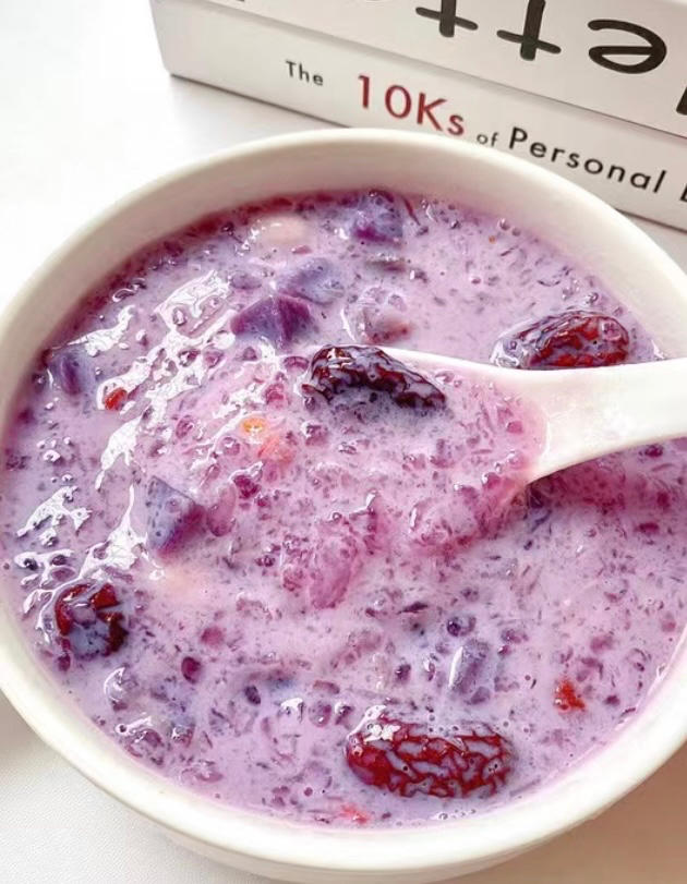 紫薯银耳羹～小甜品 粥