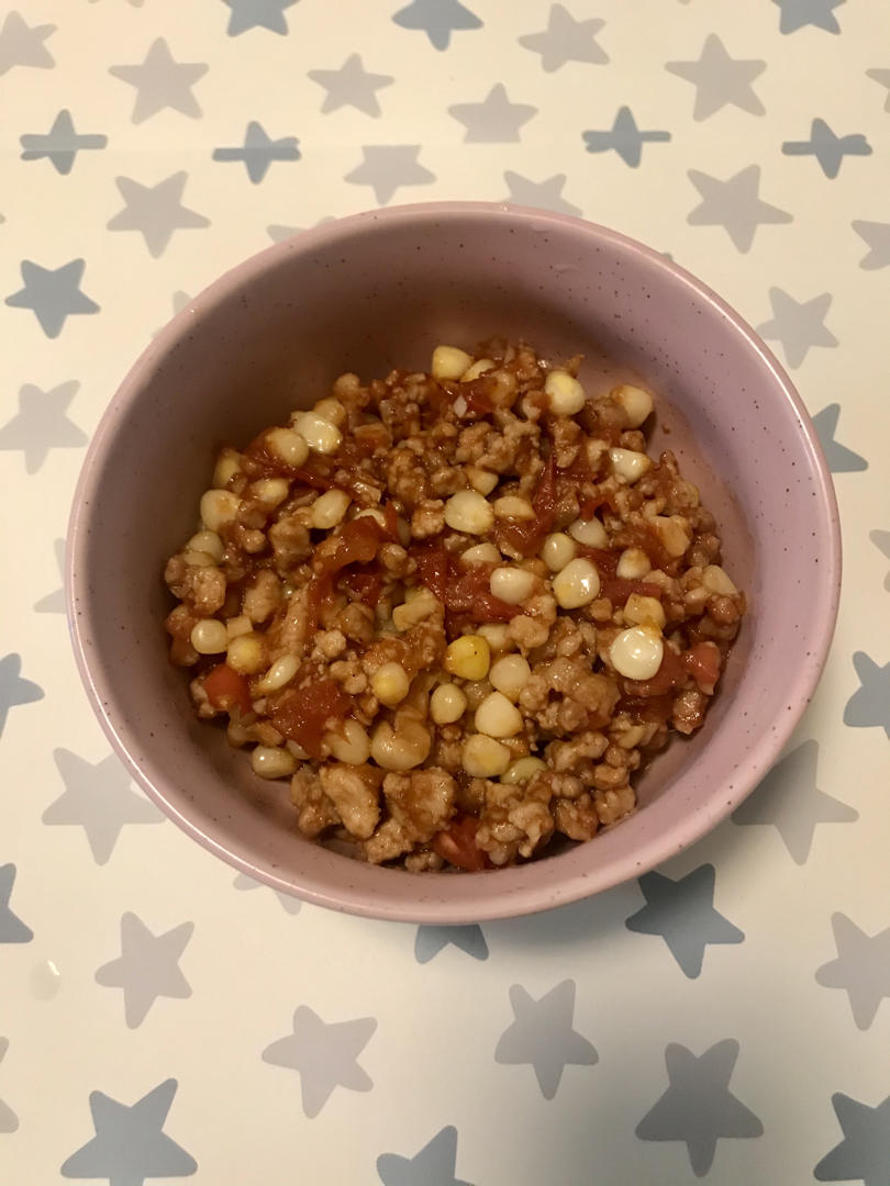 番茄玉米粒炒肉末