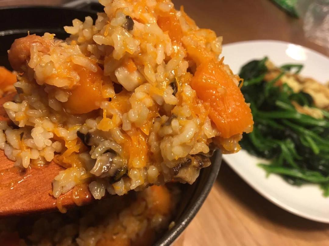 美味到不行的南瓜饭