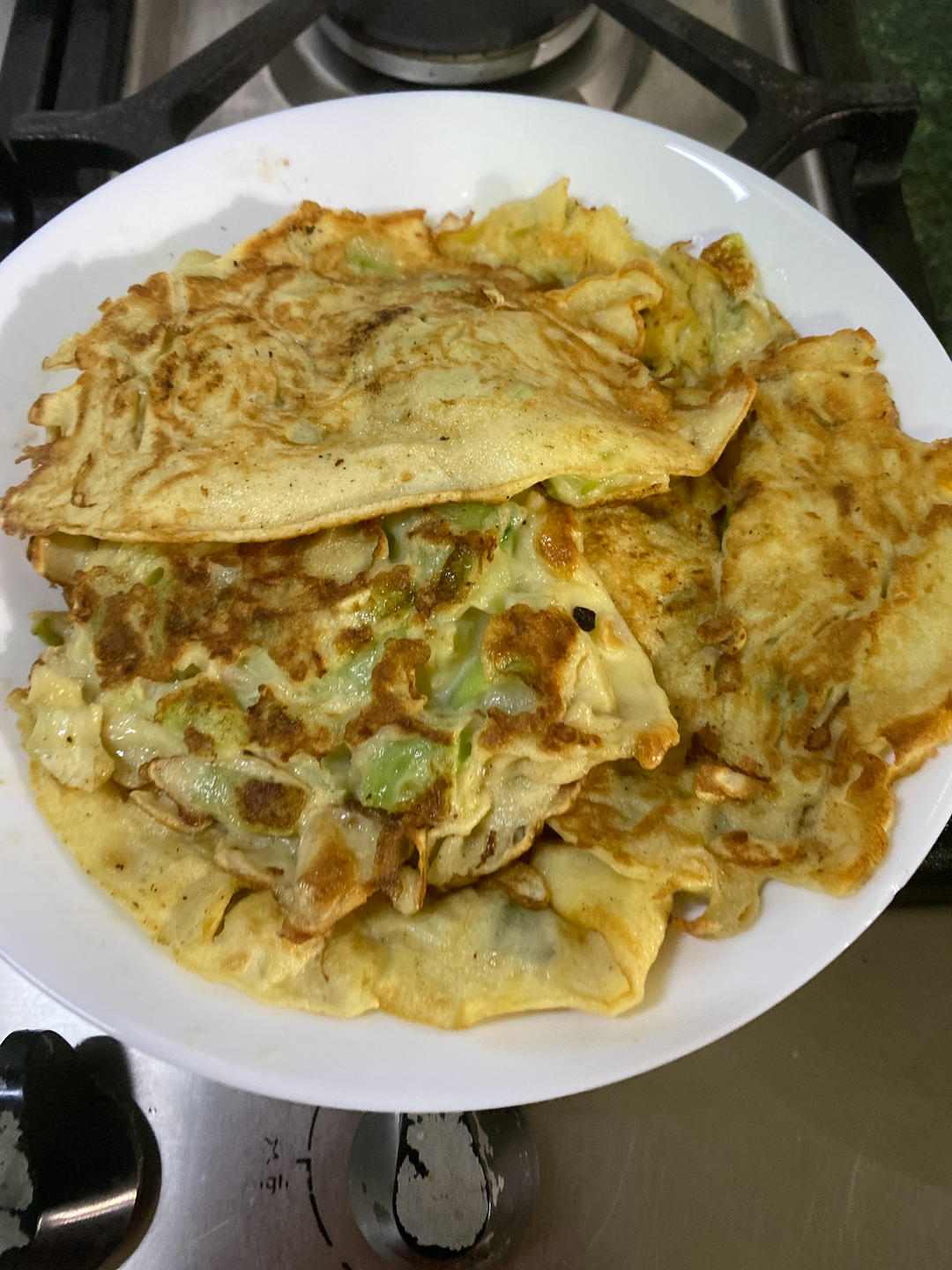 外婆从小吃到大的绿油油的丝瓜饼