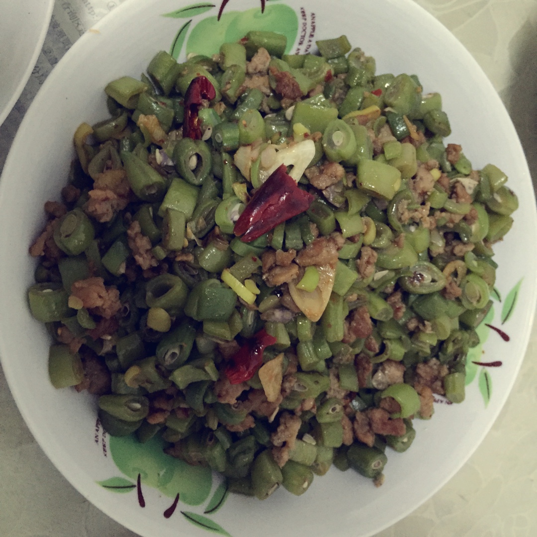 肉沫豆角下饭菜