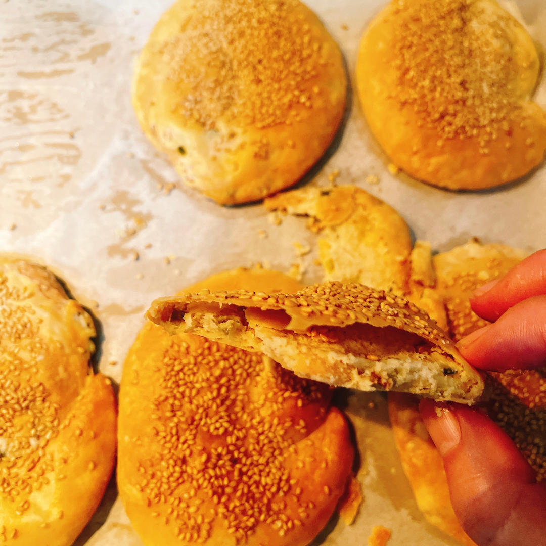 正宗的老上海油酥大饼 | 烤出来的金黄酥脆