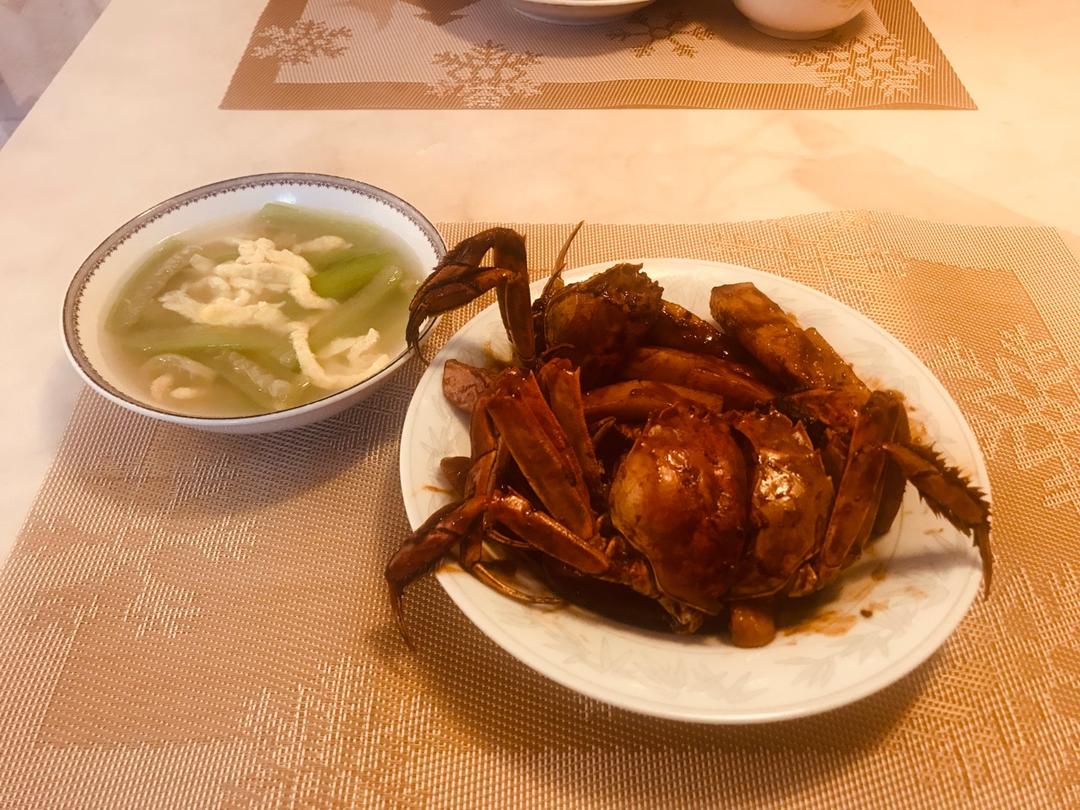 毛蟹（大闸蟹）炒年糕