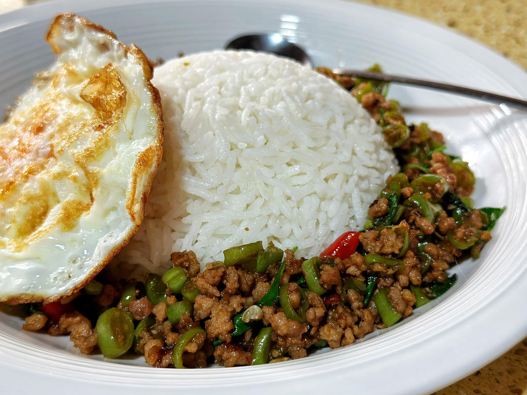自制打抛肉饭
