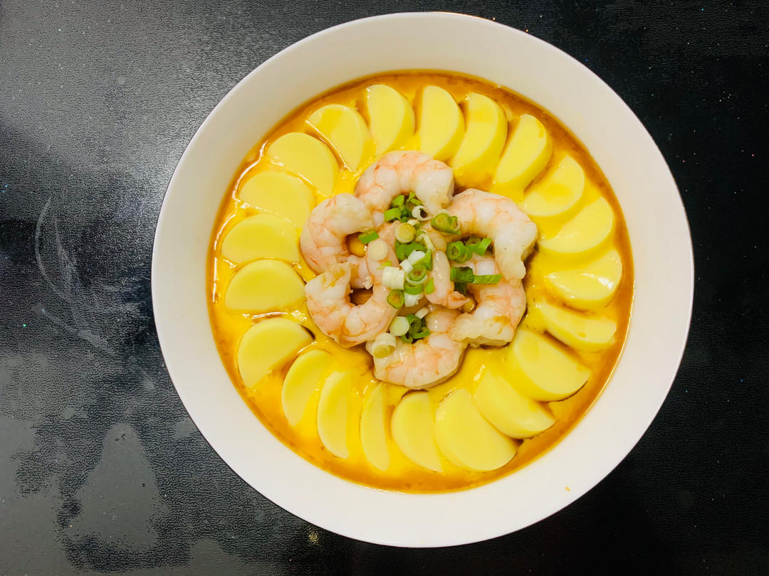虾仁玉子豆腐蒸蛋/“蒸蒸日上”的年夜饭快手菜